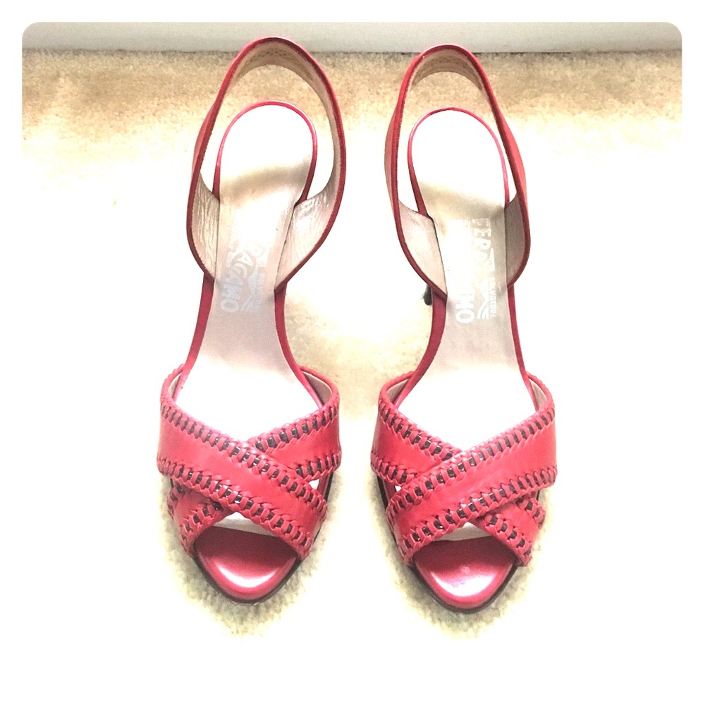 Red and black sandals